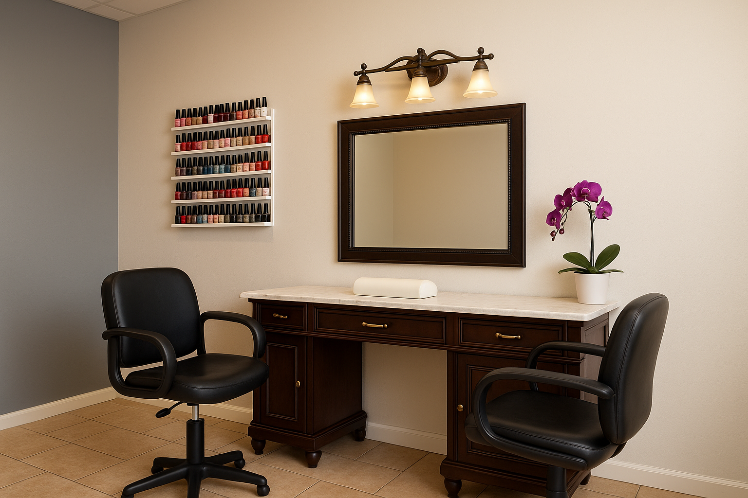 Elegant Salon Interior - Nail Bar