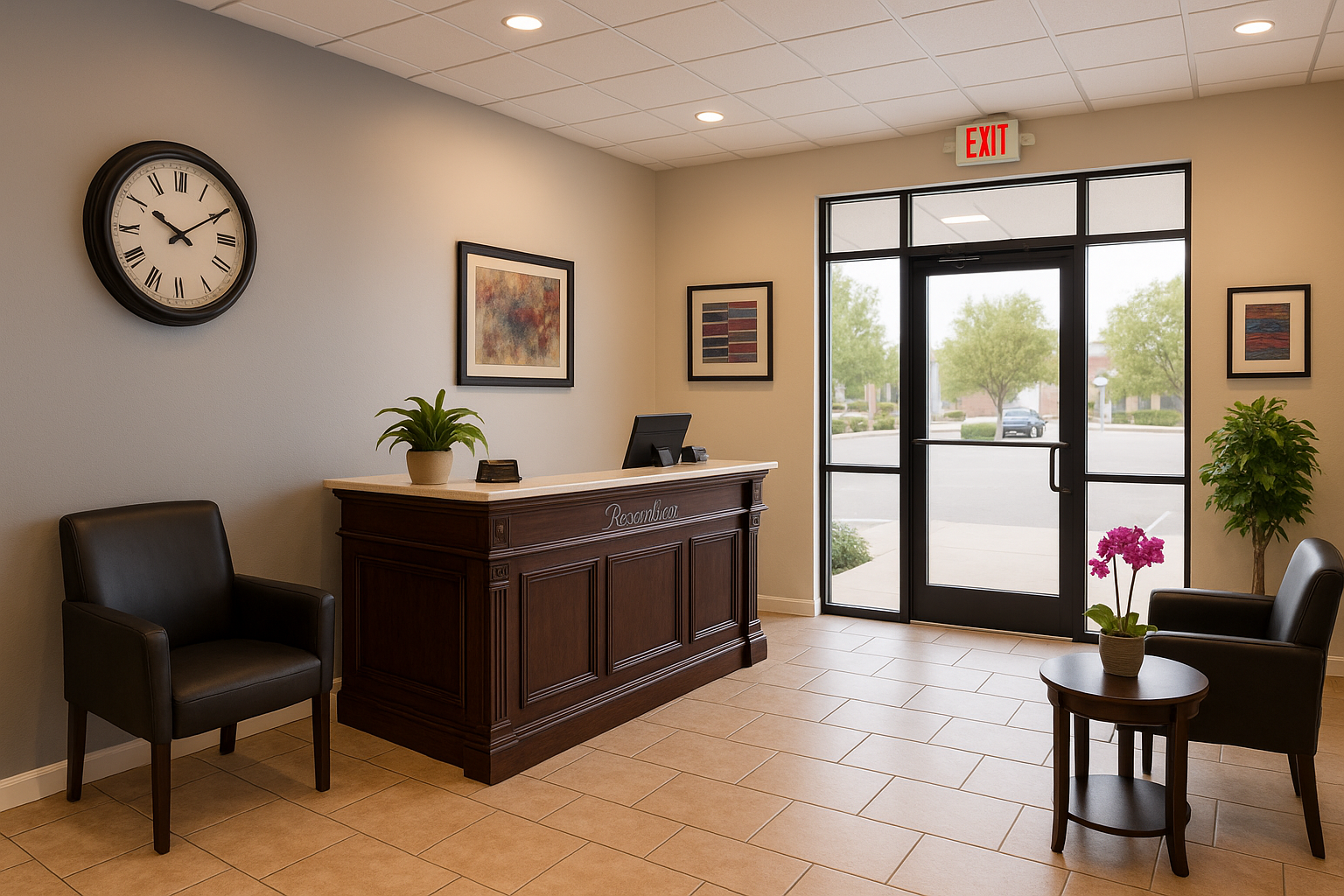 Elegant Salon Interior - Reception Area